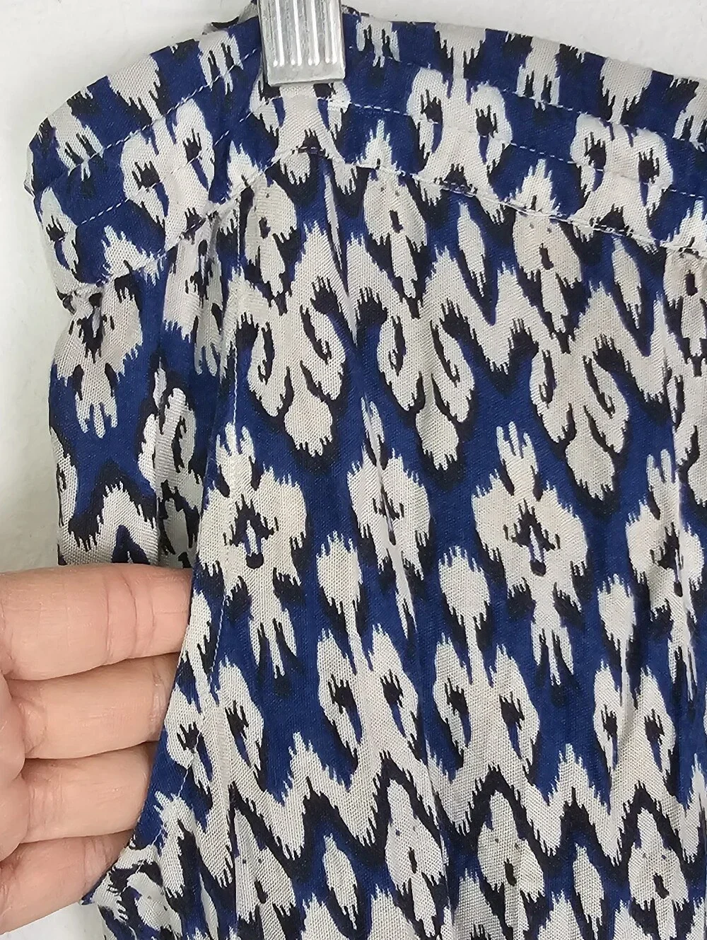 beachlunchlounge Swim Cover Up Pants Blue Cream Ikat Print Sz L Beach Pool Boho